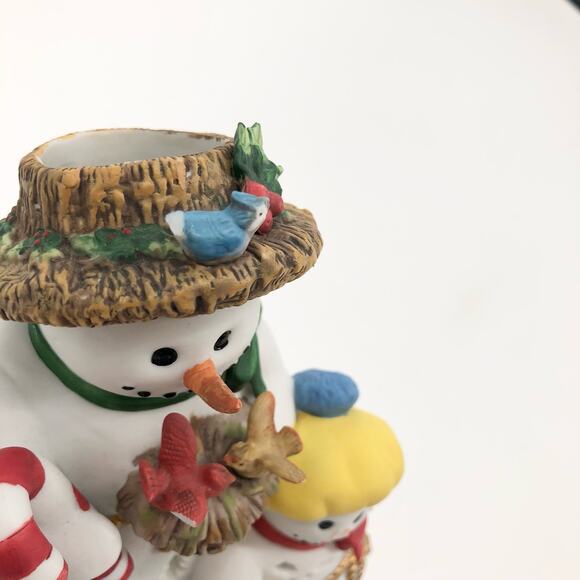 Partylite Retired Snowbell Holiday Family Tealight Candle Holder Snowmen - Picture 9 of 13
